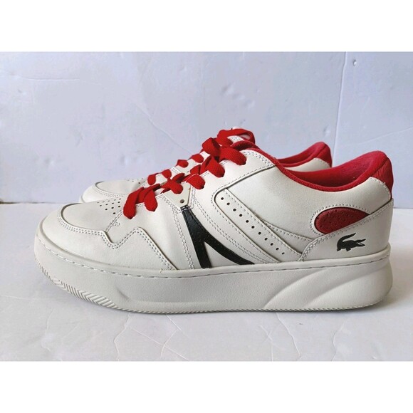 Lacoste Other - Lacoste L005 222 1 Sneakers Mens Size 10.5 White Red Crocodile Logo Shoes